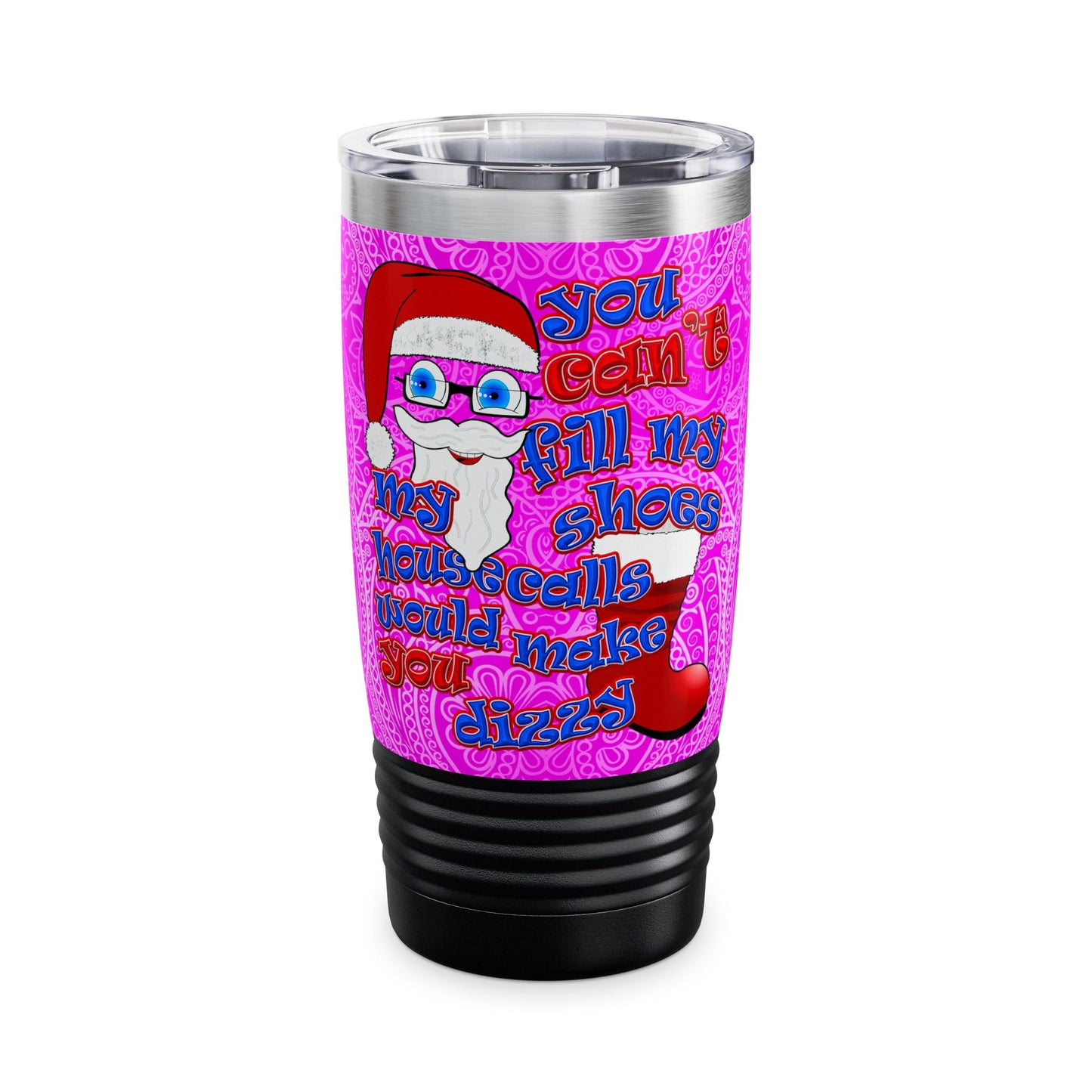 santa's shoes - Ringneck Tumbler, 20oz (pink swirl)