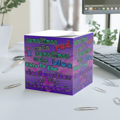 declaration of the independents - note cube (purple-pink wave)