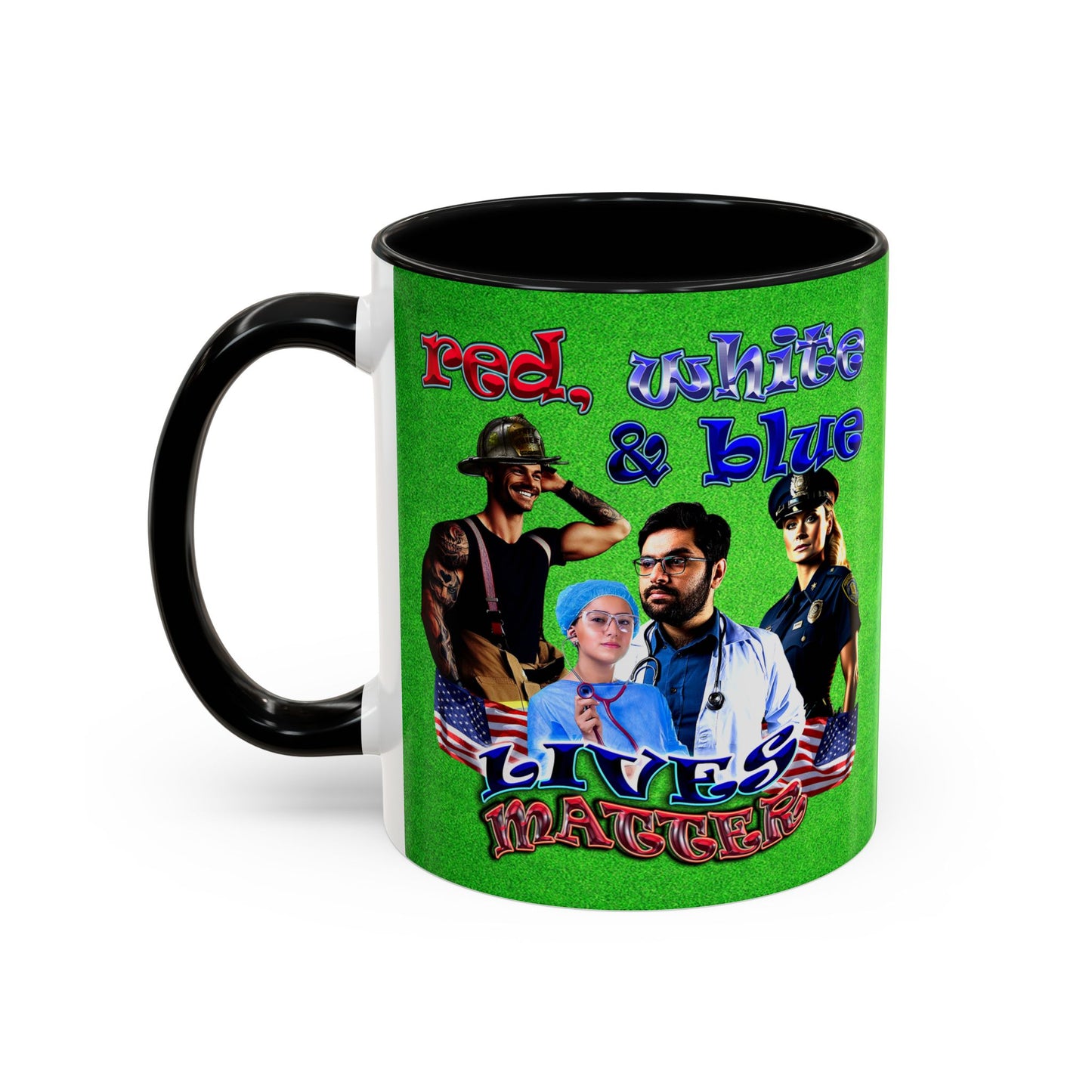 rw&b lives matter - Accent Mug (green turf)