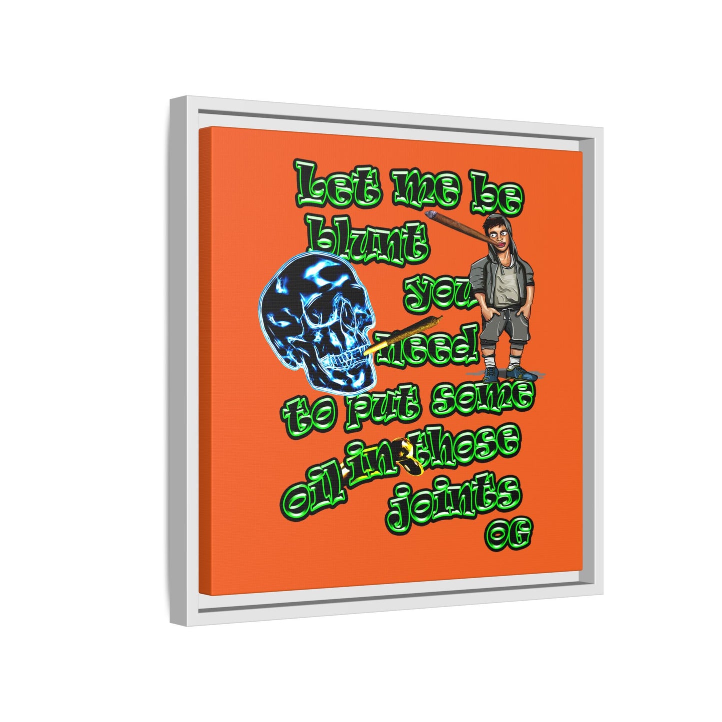 og - framed canvas art (orange)