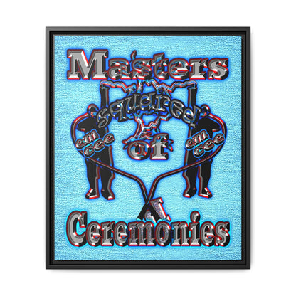 em cee squared - framed canvas art (faded blue)