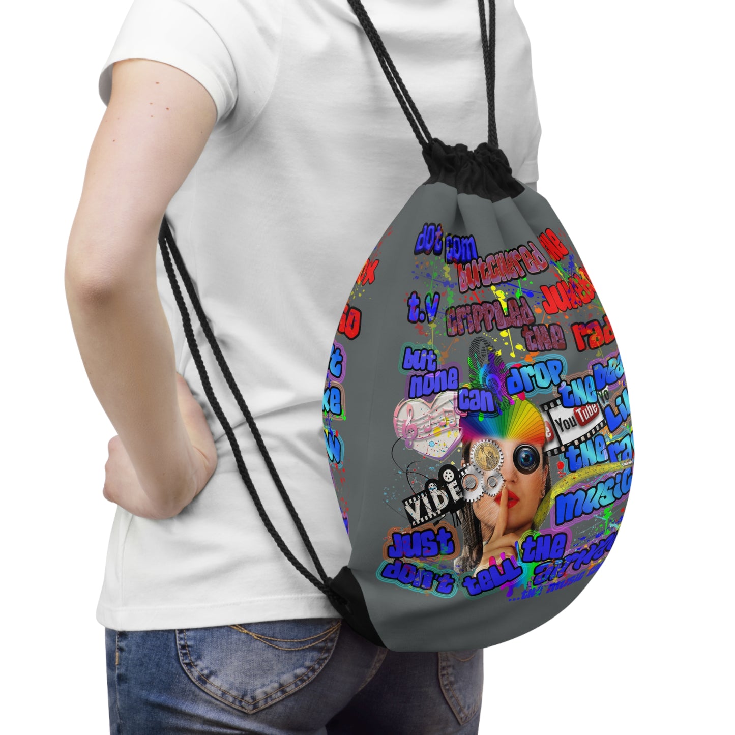 drop the beat - Drawstring Bag (dark grey)