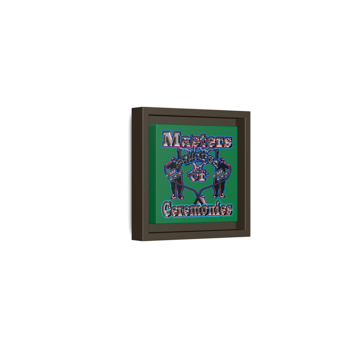 em cee squared - framed canvas art (dark green)
