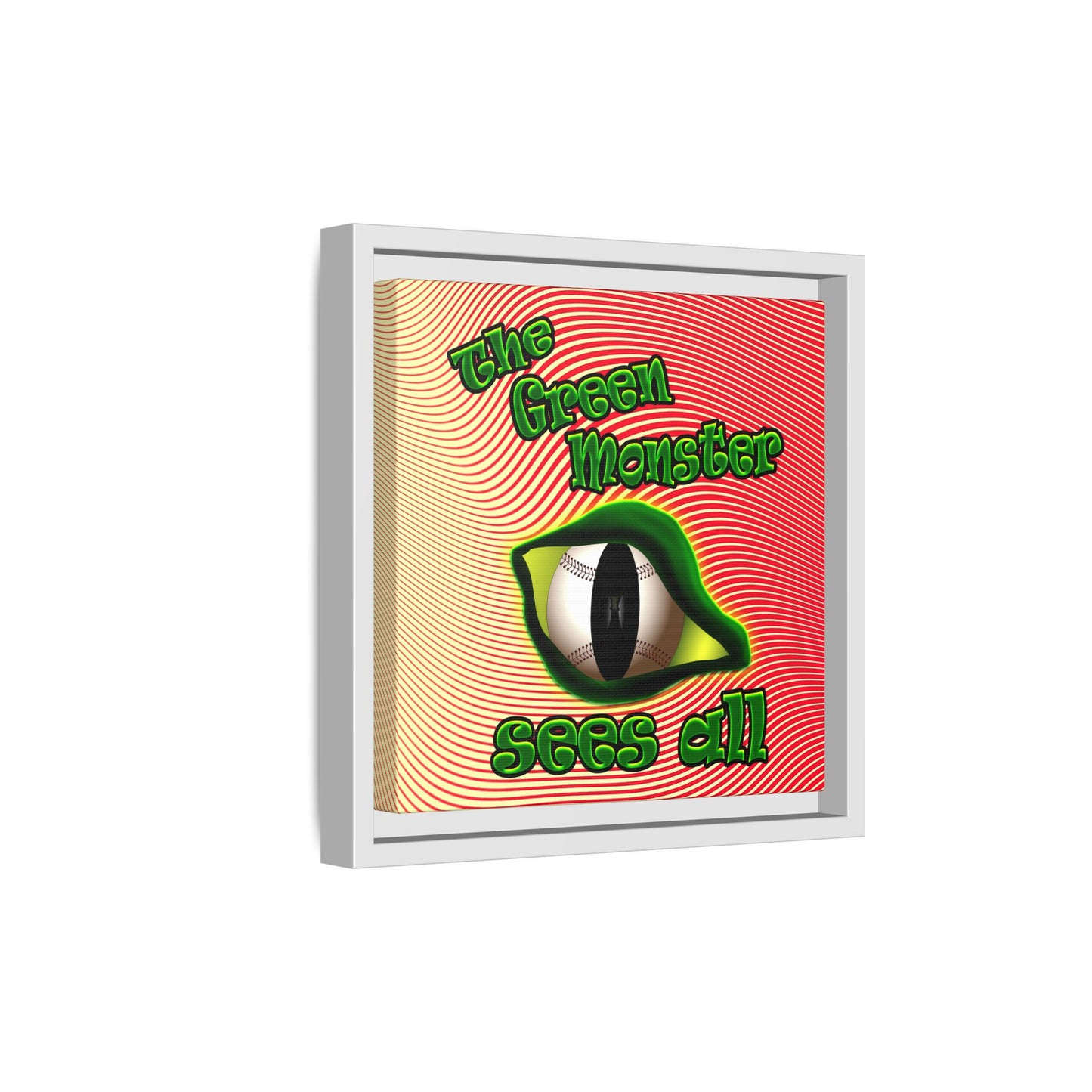 green monster - framed canvas art (yellow-orange wave)