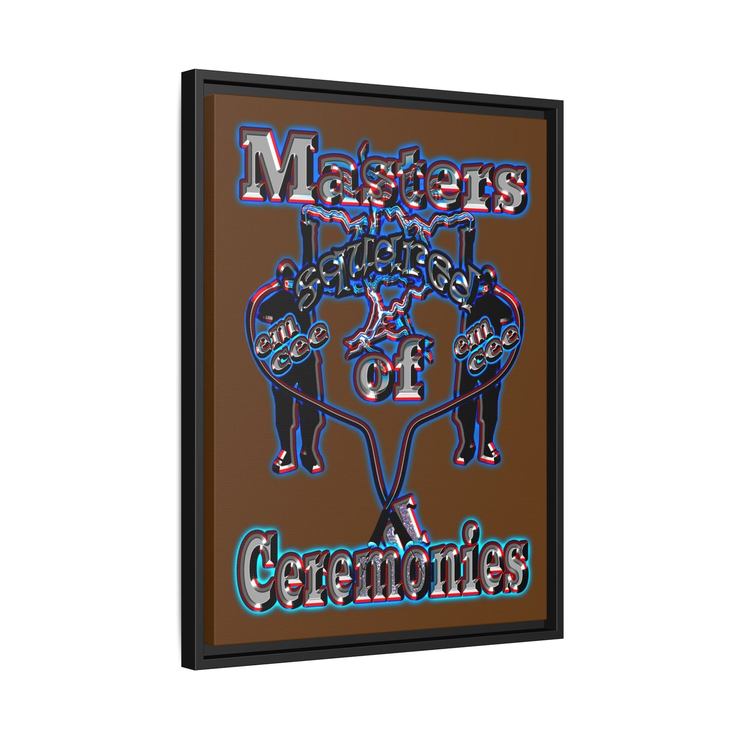 em cee squared - framed canvas art (brown)