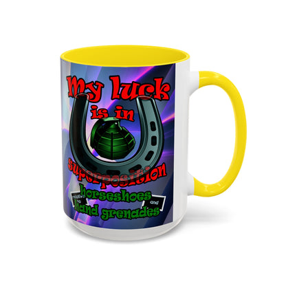 my luck - Accent Mug (grey-pink wave)
