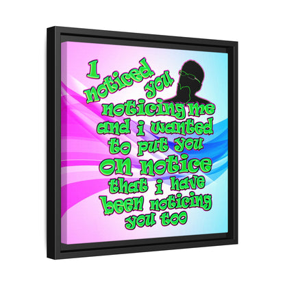 noticed you noticing - framed canvas art (light blue-pink wave)