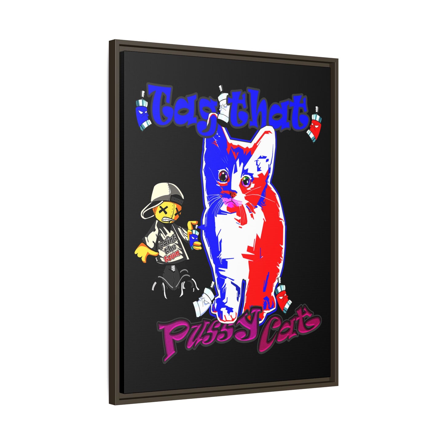 tag that - framed canvas art (black)