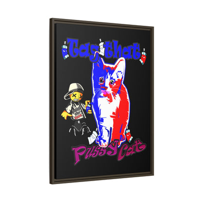 tag that - framed canvas art (black)