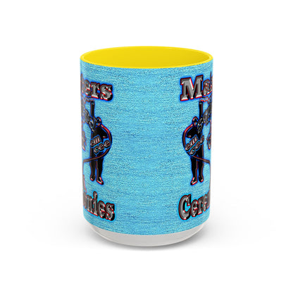 em cee squared - Accent Mug (faded dark blue)