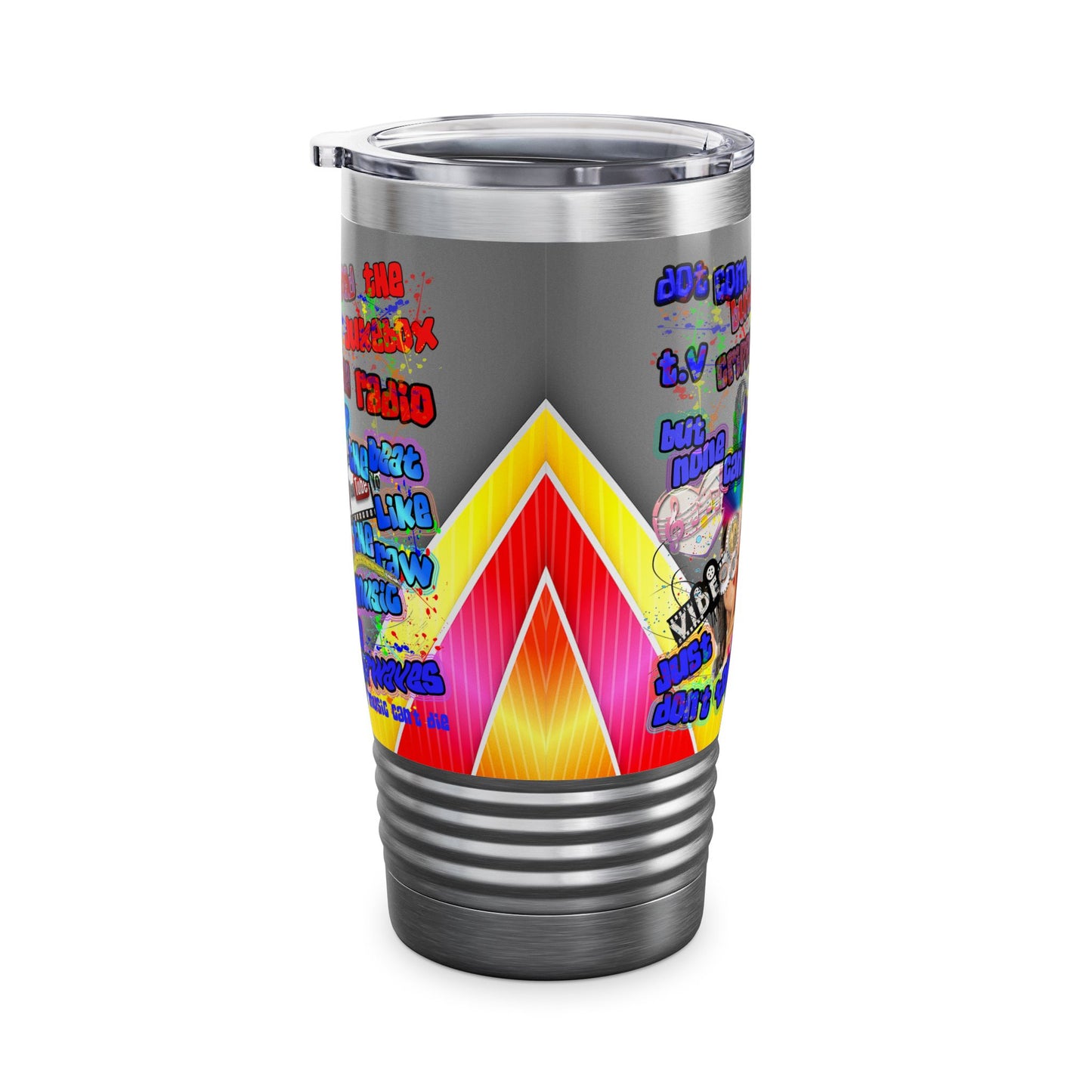 drop the beat - Ringneck Tumbler, 20oz  (rainbow split)