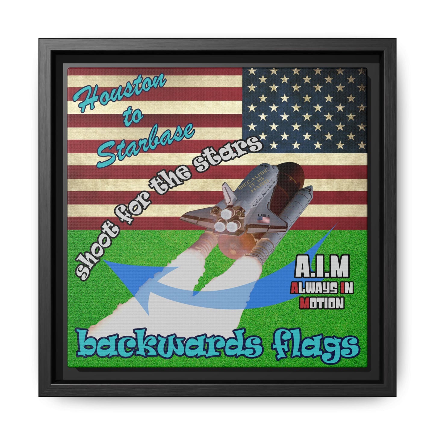 shoot for the stars - framed canvas art (green turf)