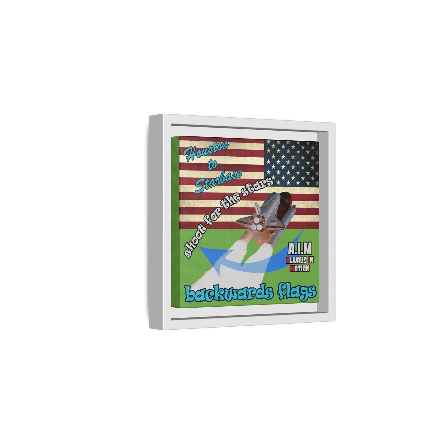shoot for the stars - framed canvas art (green)