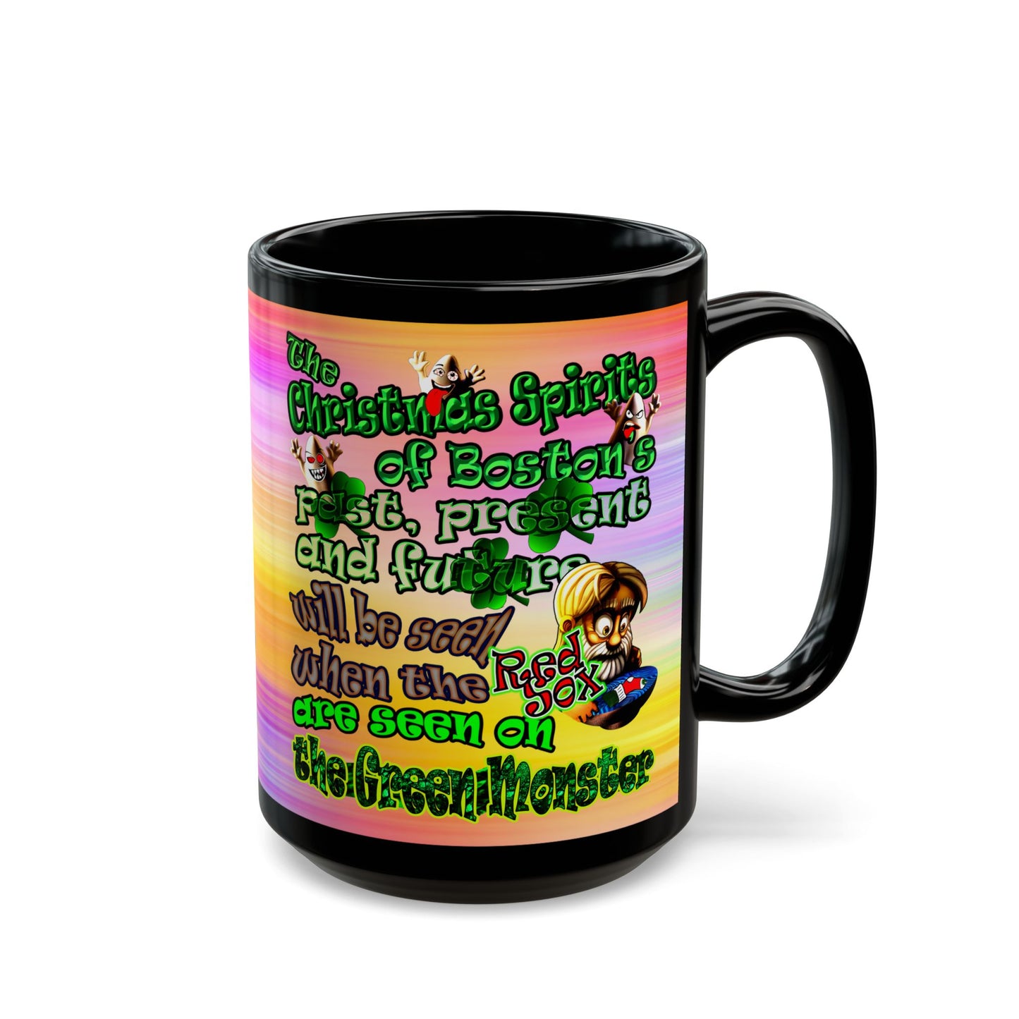 christmas spirits of boston - Black Mug (color blur)