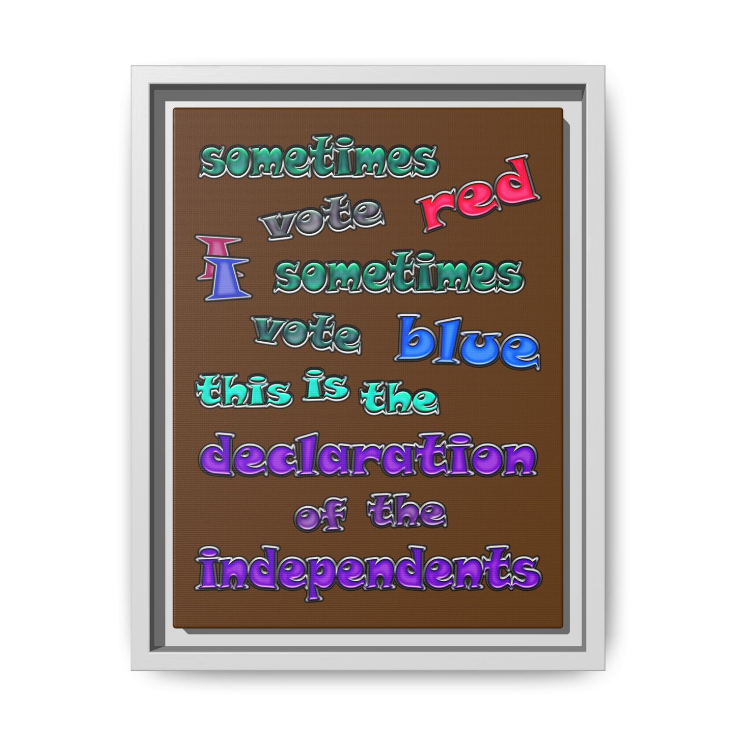 declaration of the independents - framed canvas art (brown)