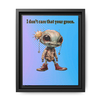 I don't care that your green - framed canvas art (light blue-purple wave)