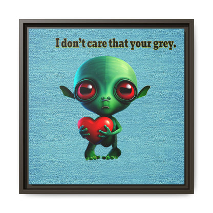 I don't care that your grey - framed canvas art (faded blue)