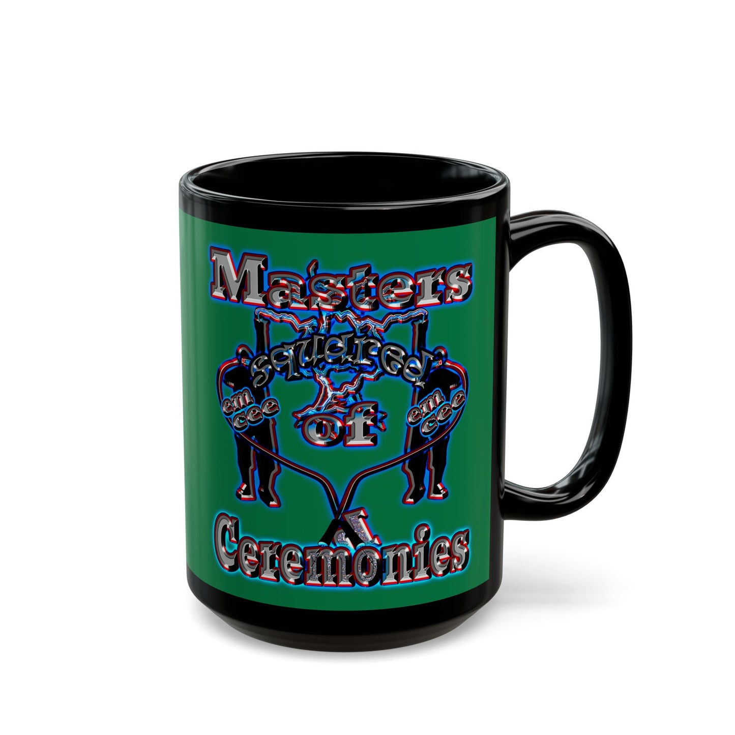 em cee squared - Black Mug (dark green)