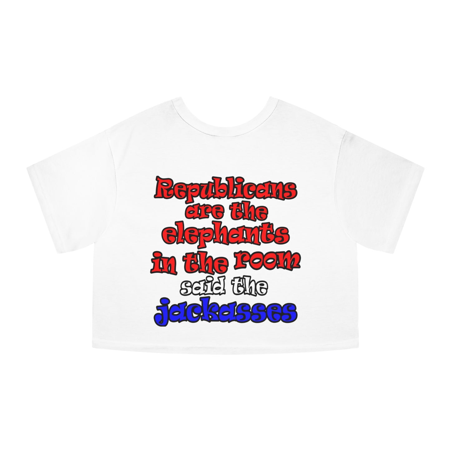 donkeys and elephants - Champion Women's Heritage Cropped T-Shirt