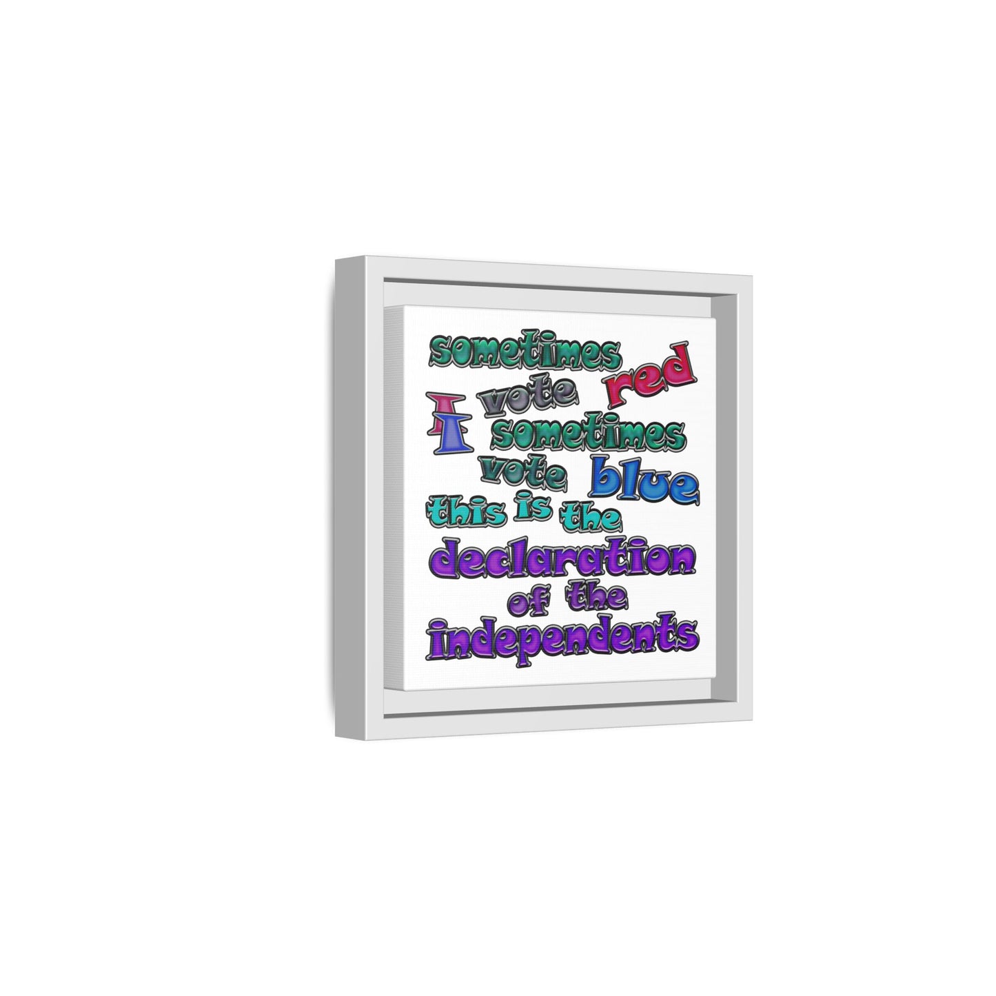 declaration of the independents - framed canvas art (white)