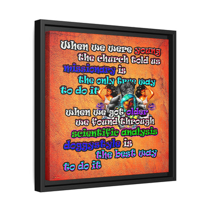 doggystyle - framed canvas art (burnt orange)