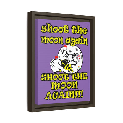 shoot the moon again - framed canvas art (light purple)
