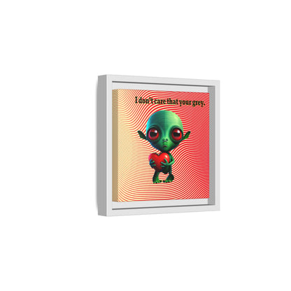 I don't care that your grey - framed canvas art (yellow-orange wave)
