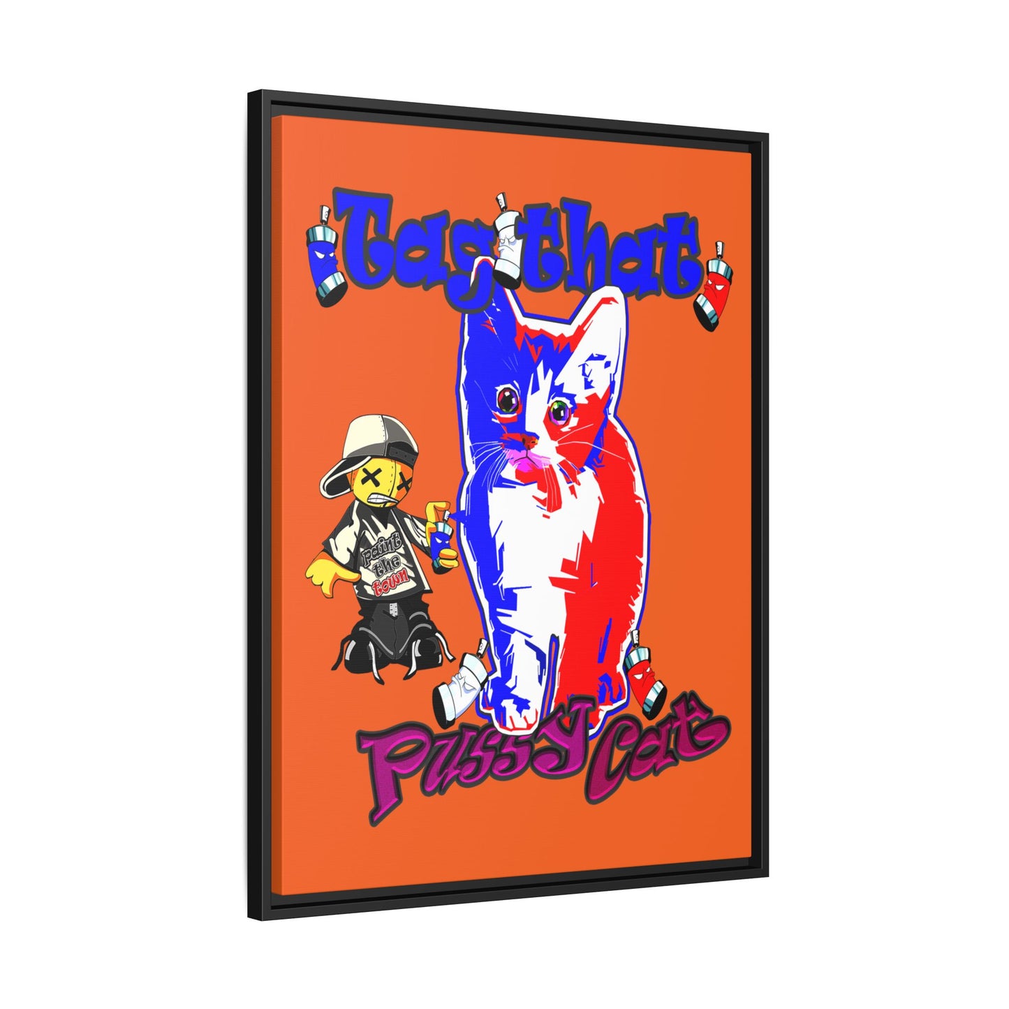tag that - framed canvas art (orange)
