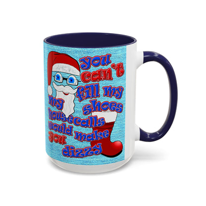santa's shoes - Accent Mug (faded dark blue)