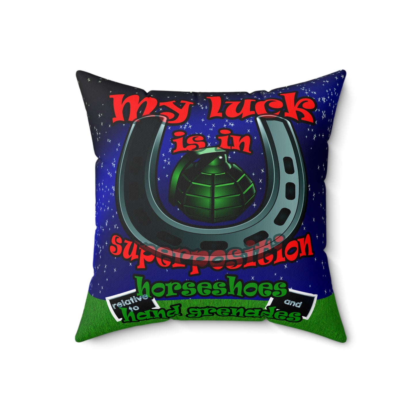 my luck - Spun Polyester Square Pillow - ('snoops' background)