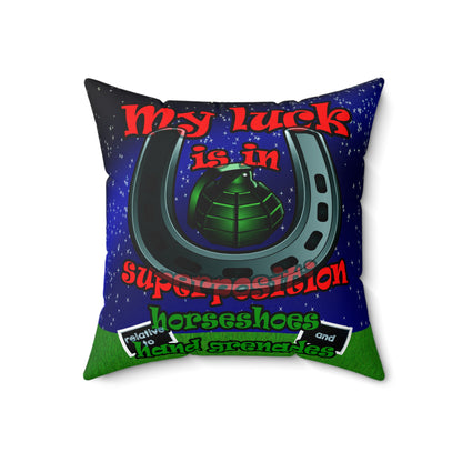 my luck - Spun Polyester Square Pillow - ('snoops' background)
