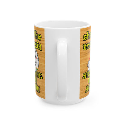 shoot the moon again - White Mug (butterscotch wood finish)