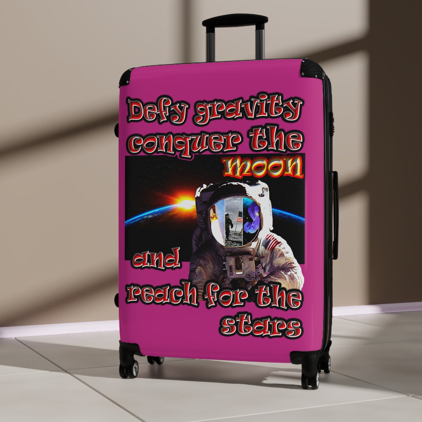 defy conquer reach - Suitcase (pink)