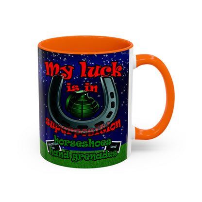 my luck - Accent Mug ('snoops' background)