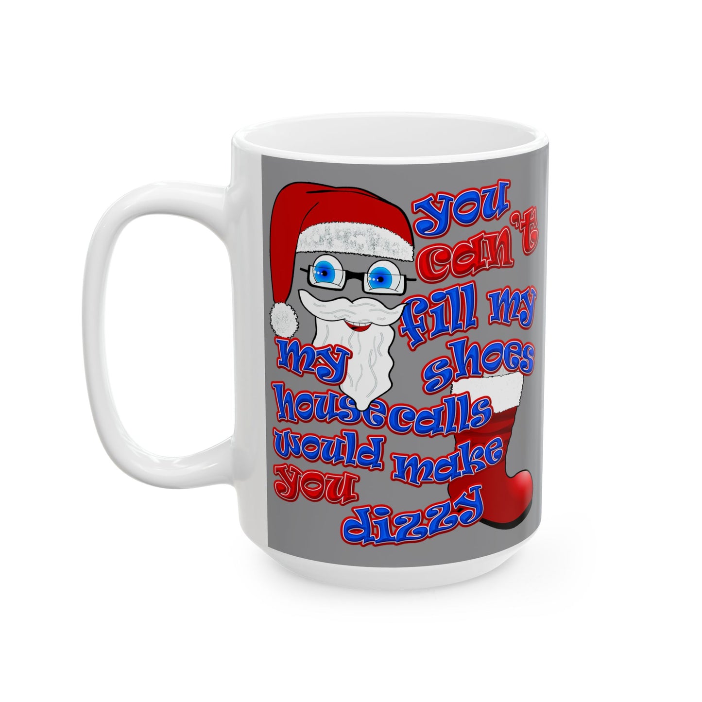 santa's shoes - White Mug (grey)