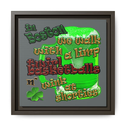 celtics logo - framed canvas art (dark grey)