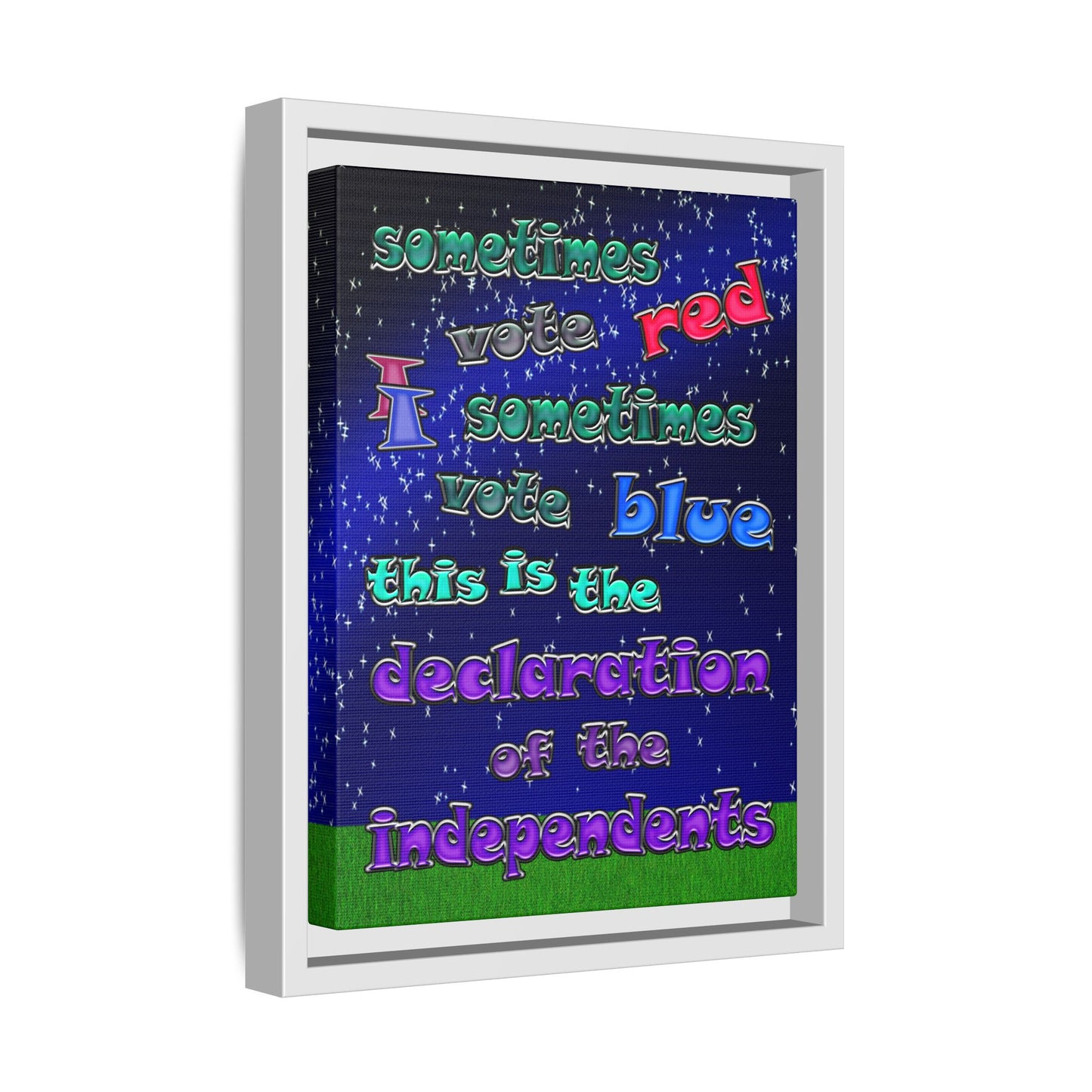 declaration of the independents - framed canvas art ('snoops' background)