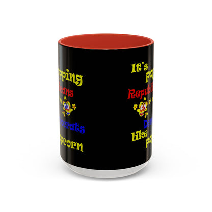 popping like popcorn - Accent Mug (black)