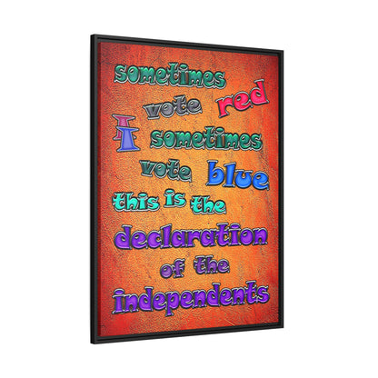declaration of the independents - framed canvas art (burnt orange)