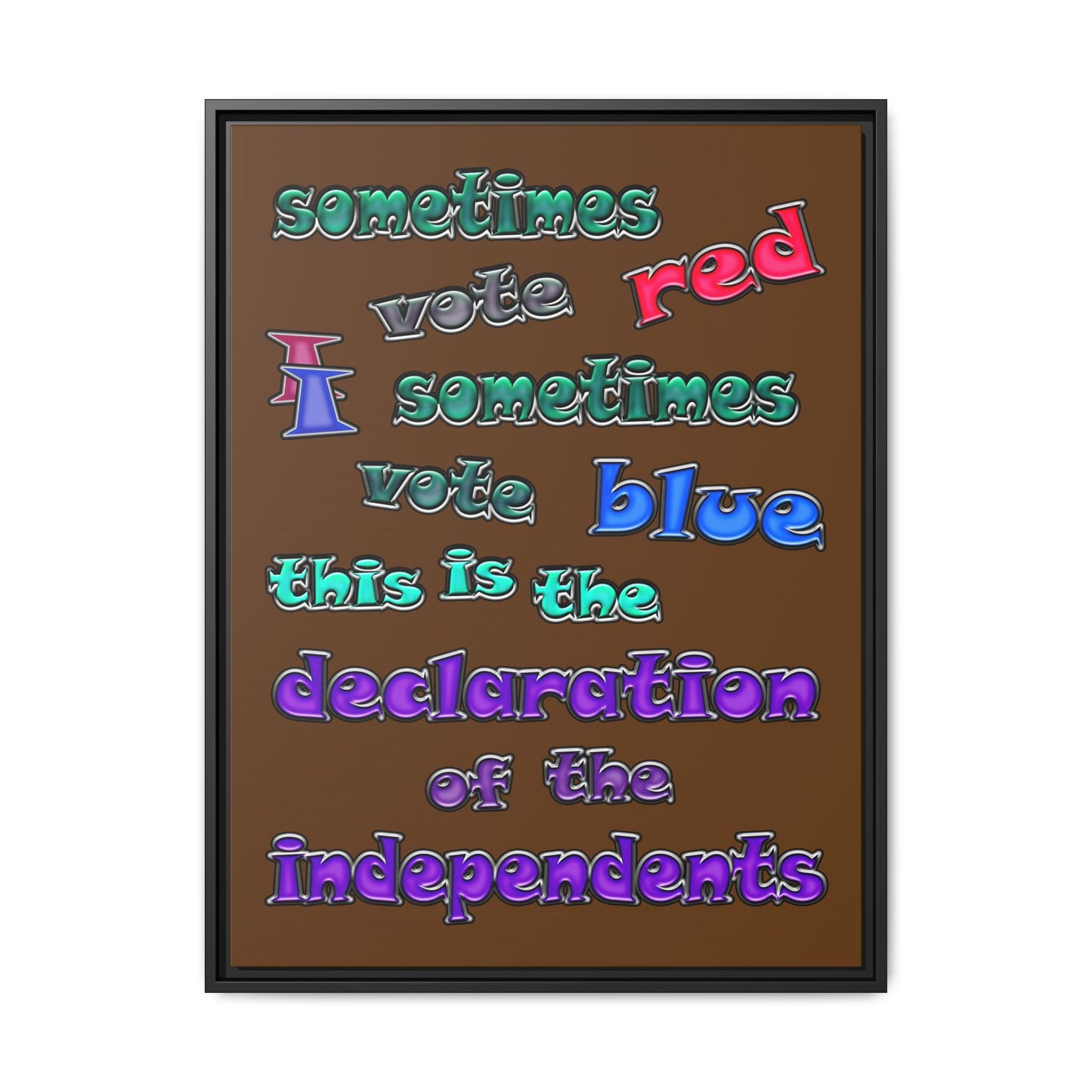 declaration of the independents - framed canvas art (brown)