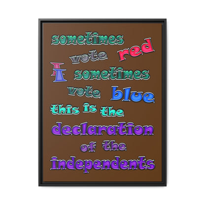 declaration of the independents - framed canvas art (brown)