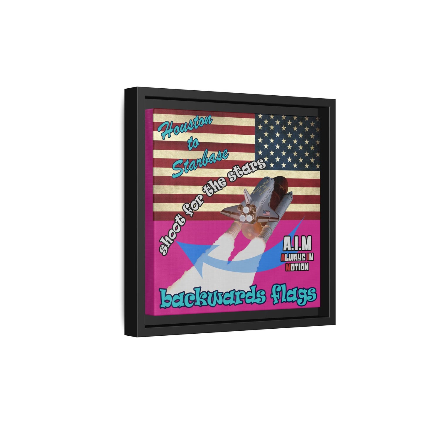 shoot for the stars - framed canvas art (pink)