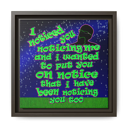noticed you noticing - framed canvas art ('snoops' background)