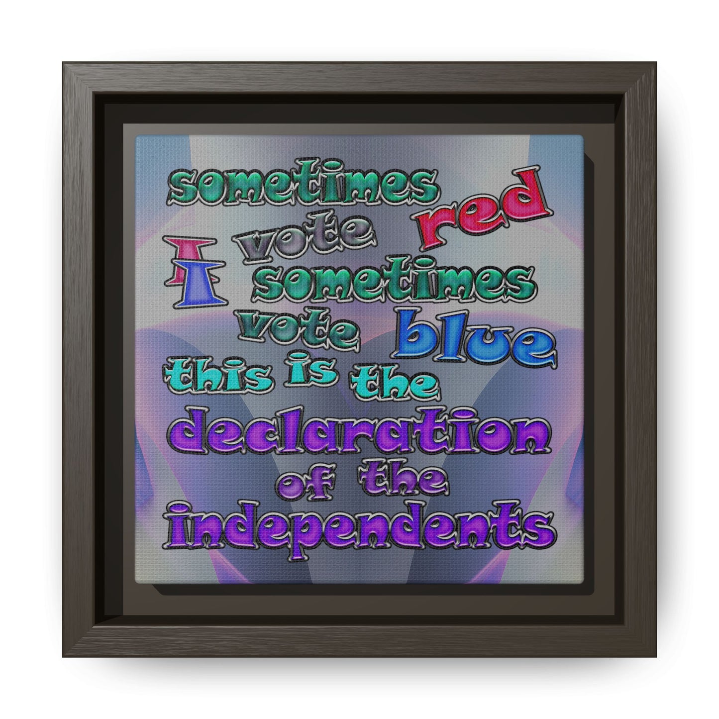 declaration of the independents - framed canvas art (grey-pink wave)