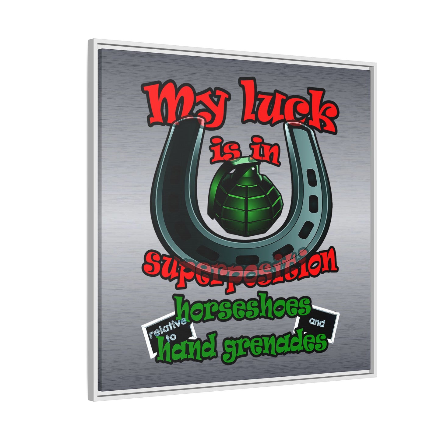 my luck - framed canvas art (brushed nickel)