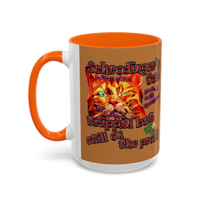 schrodinger's cat - Accent Mug (light brown)