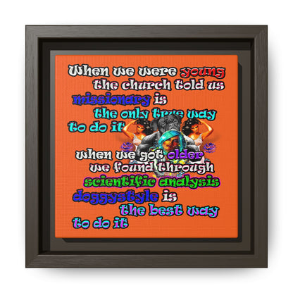 doggystyle - framed canvas art (orange)