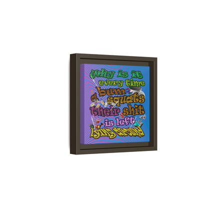 the bum's shit - framed canvas art (light blue-purple wave)