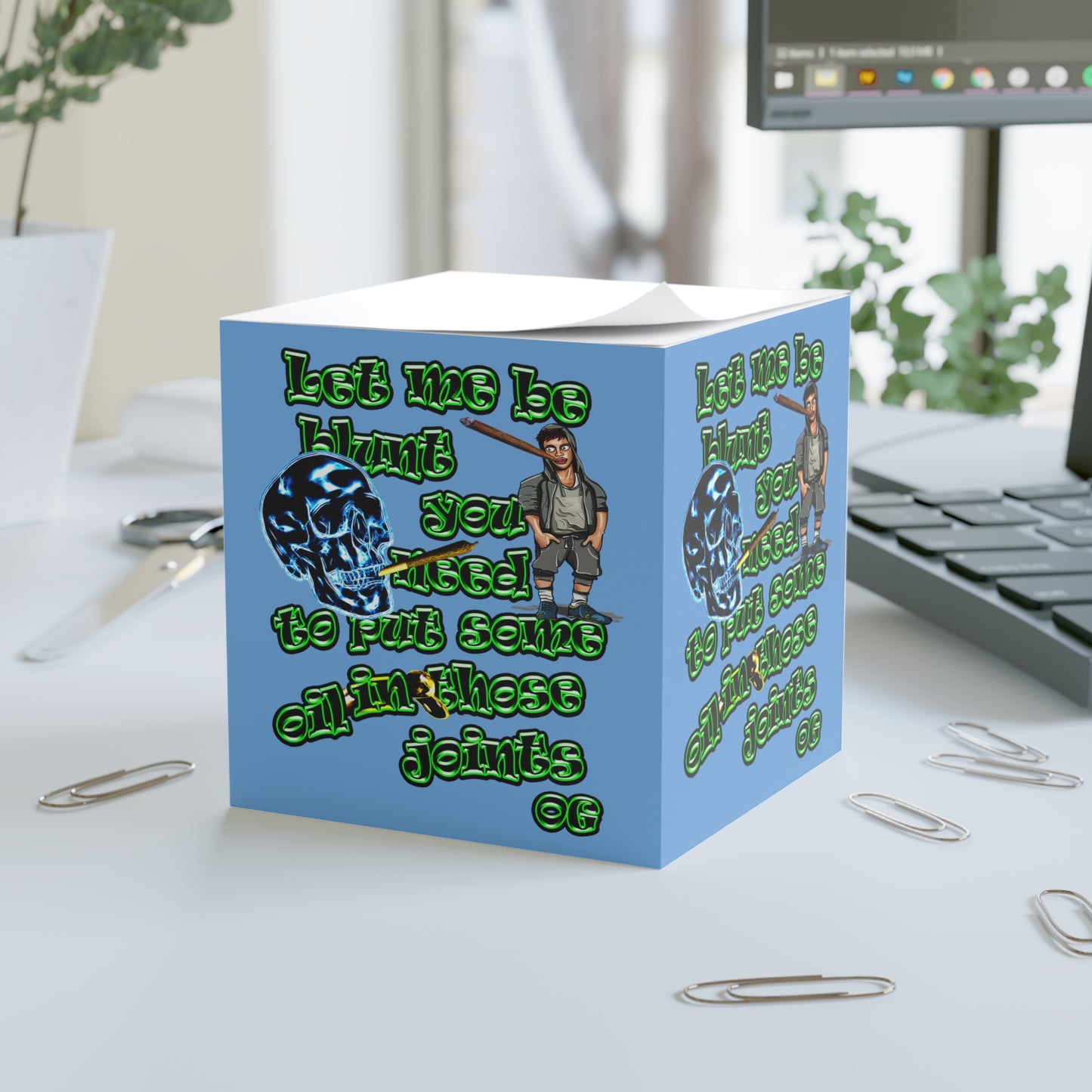 og - note cube (light blue)