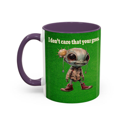 I don't care that your grey - Accent Mug (green turf)